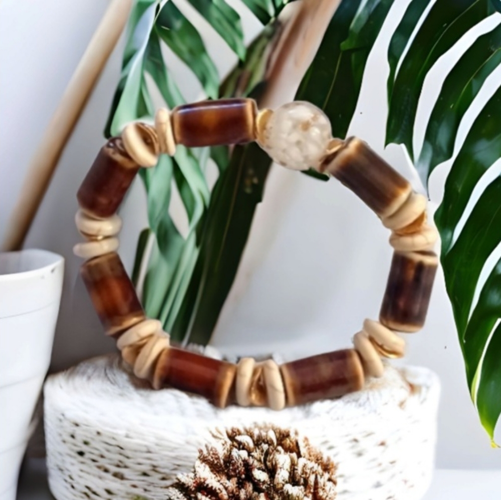 Earth tone beaded Bracelet - Picture 4 of 9